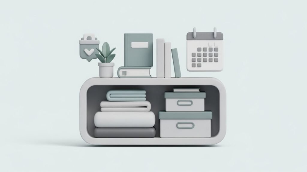 Home office organization using drawers and desk storage