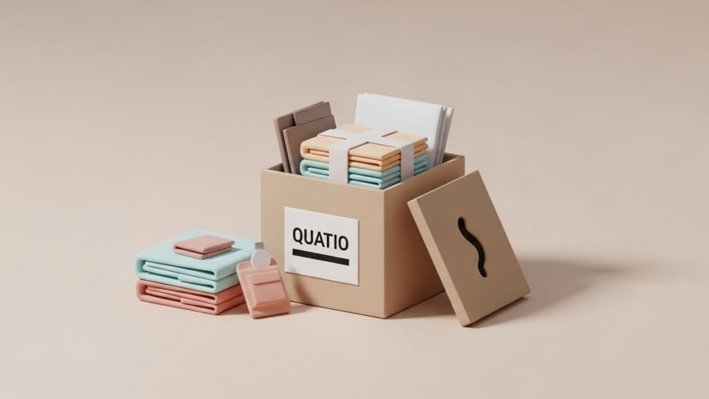 Donation box filled with items for decluttering