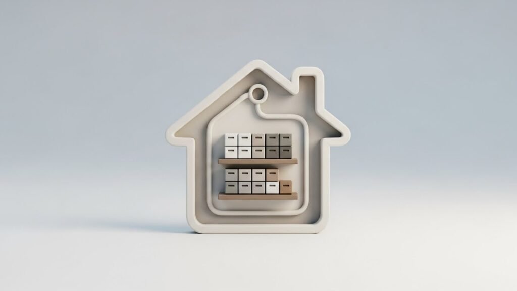 3D icon representing a home organization system